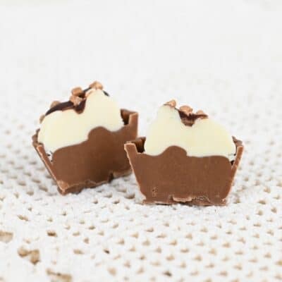 Vanilja-nougat jäätelöannos