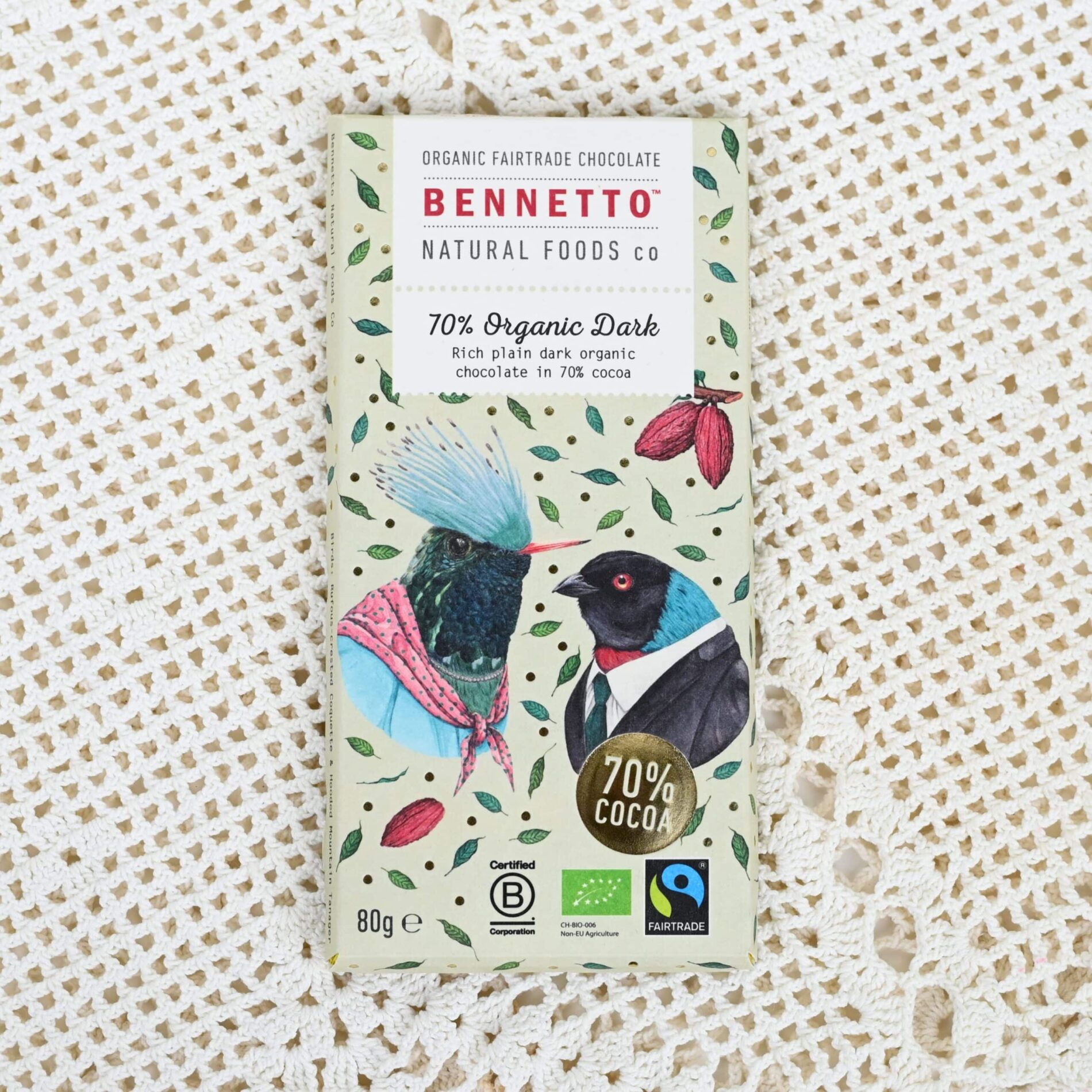 Bennetto Organic dark - Tummasuklaalevy 70%