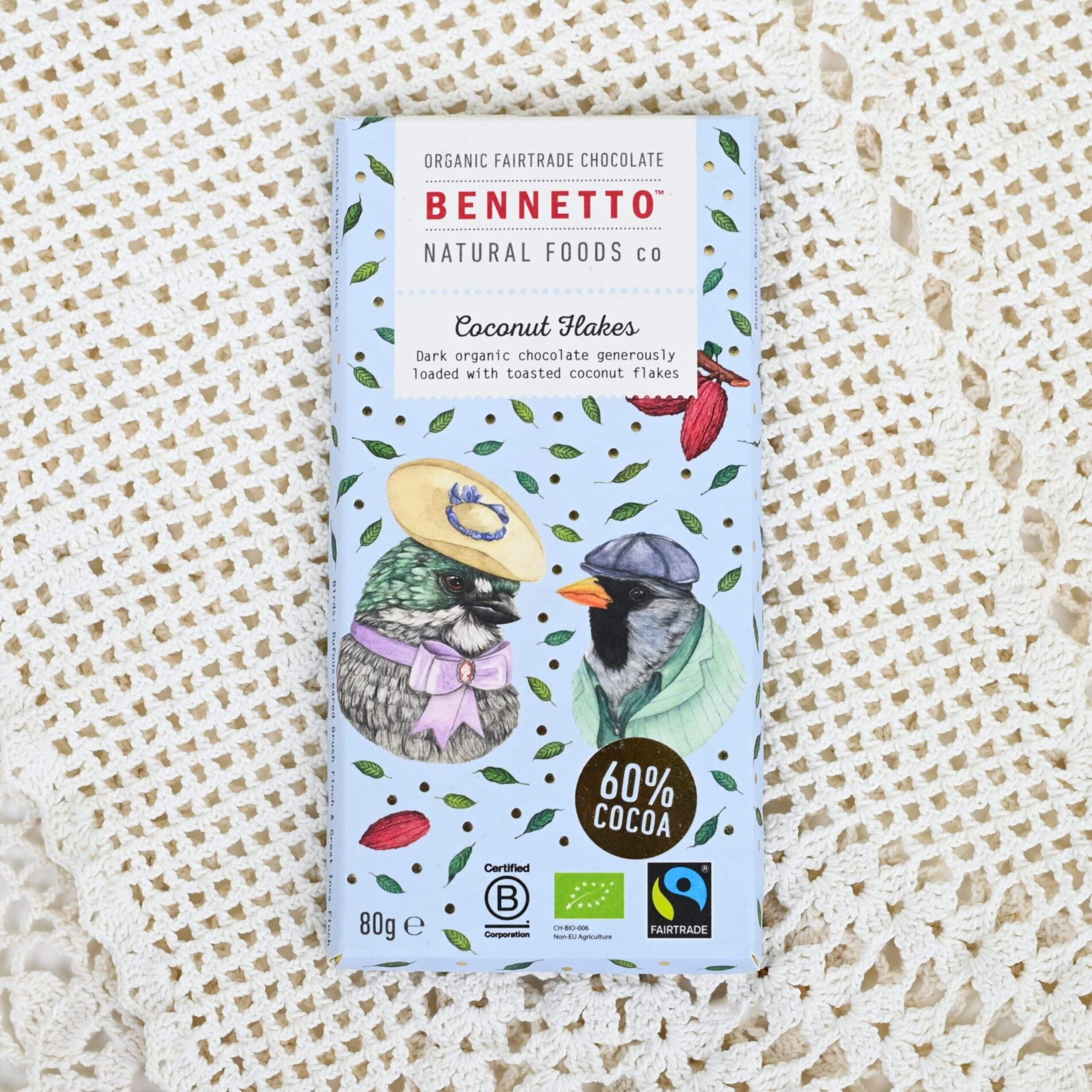 Bennetto Kookos tummasuklaalevy 60%