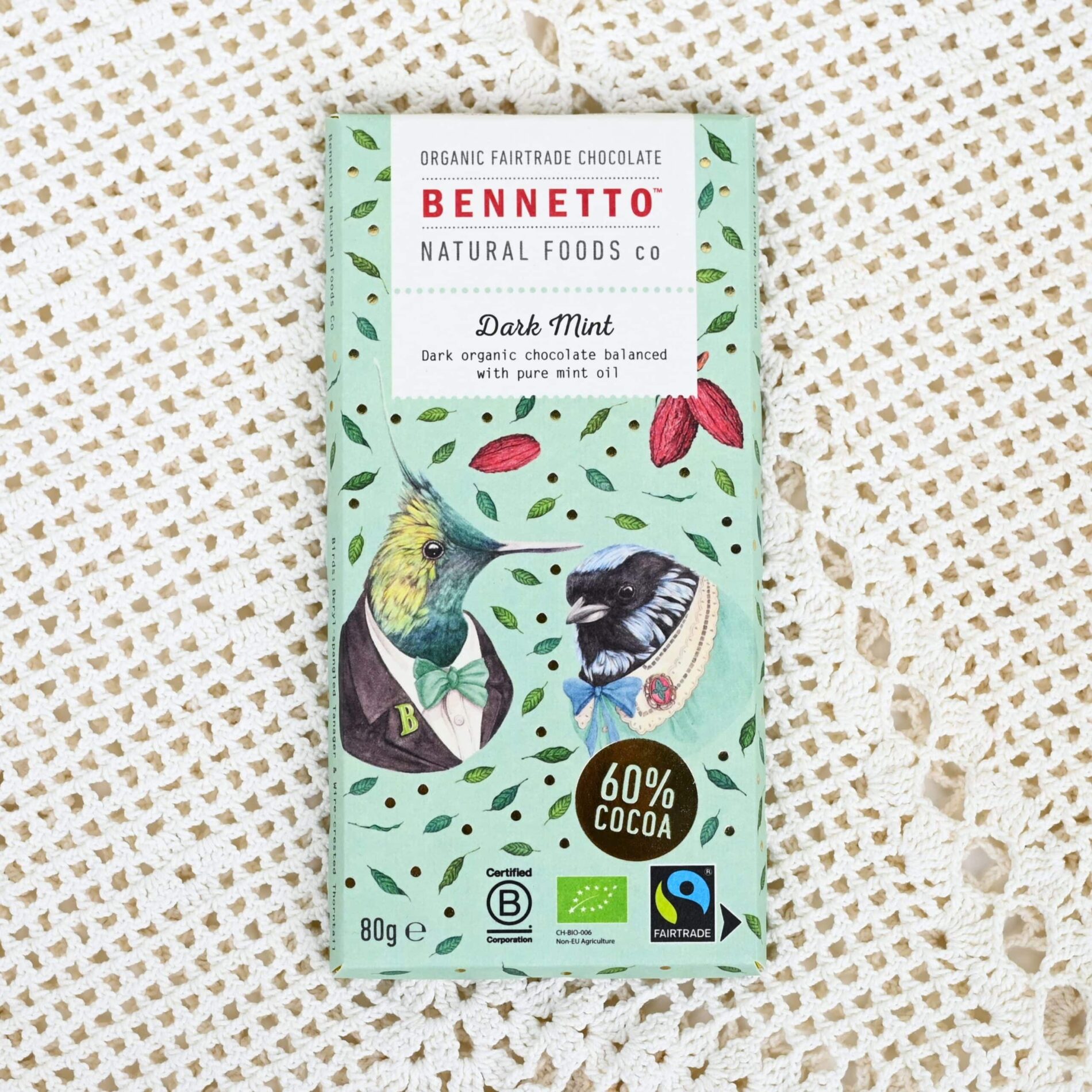 Bennetto Minttu tummasuklaalevy 60%