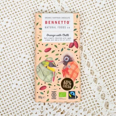 Bennetto Appelsiini&Chili tummasuklaalevy 60%